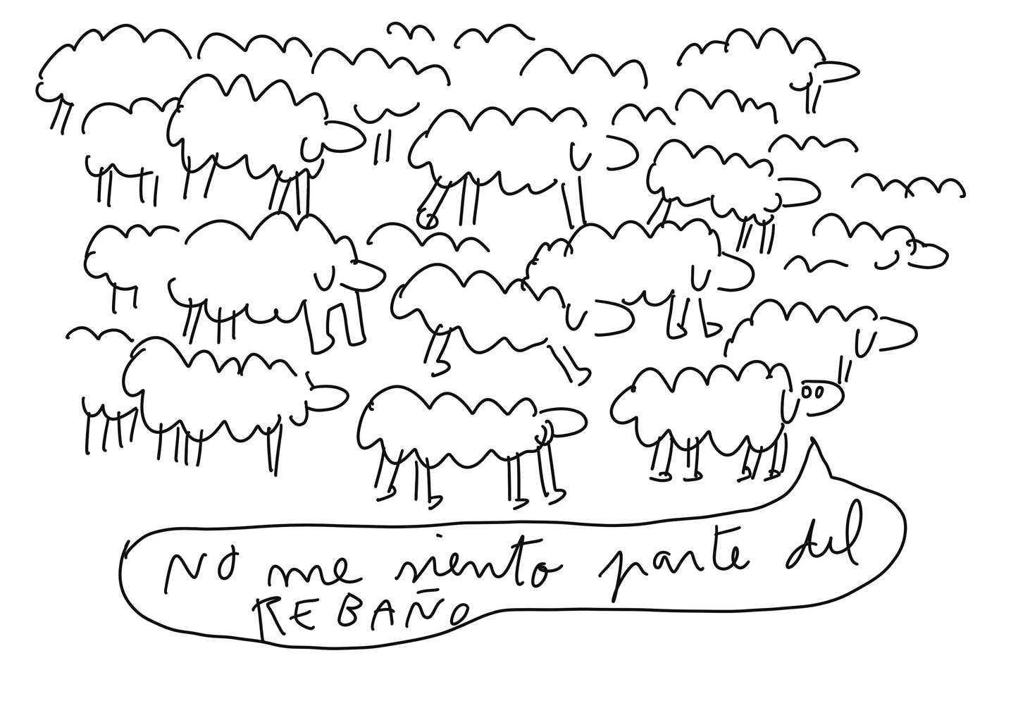 No me siento parte del rebaño · Obra digital imprimible · Juanjo Sáez