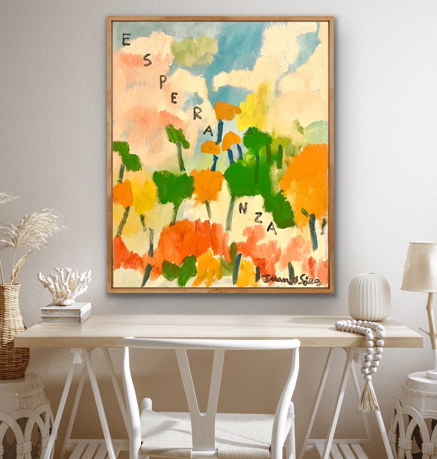 Esperanza – óleo sobre lienzo por Juanjo Sáez, pintura original con certificado de autenticidad incluido