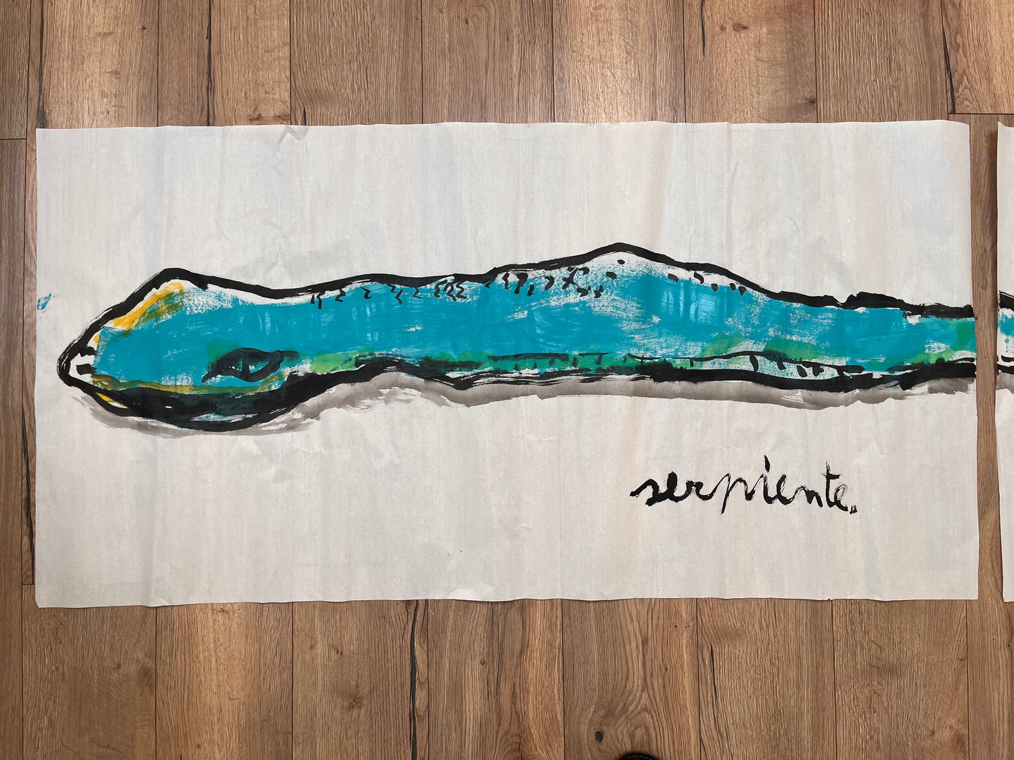 Serpiente río · Díptico · Tinta china y acrílico sobre papel Xuan · Juanjo Sáez
