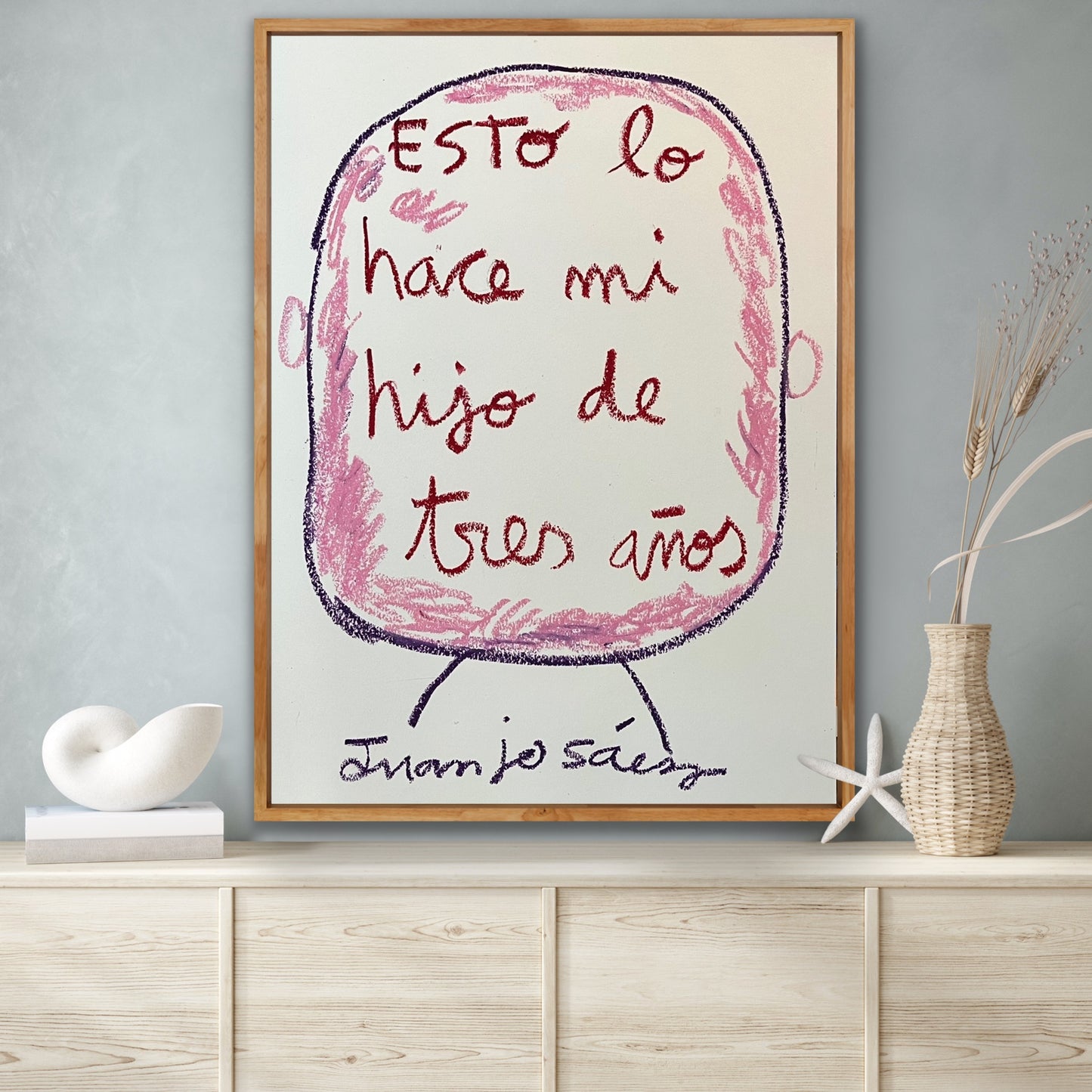 Esto lo hace mi hijo de tres años · Ceras sobre papel Fabriano · Juanjo Sáez