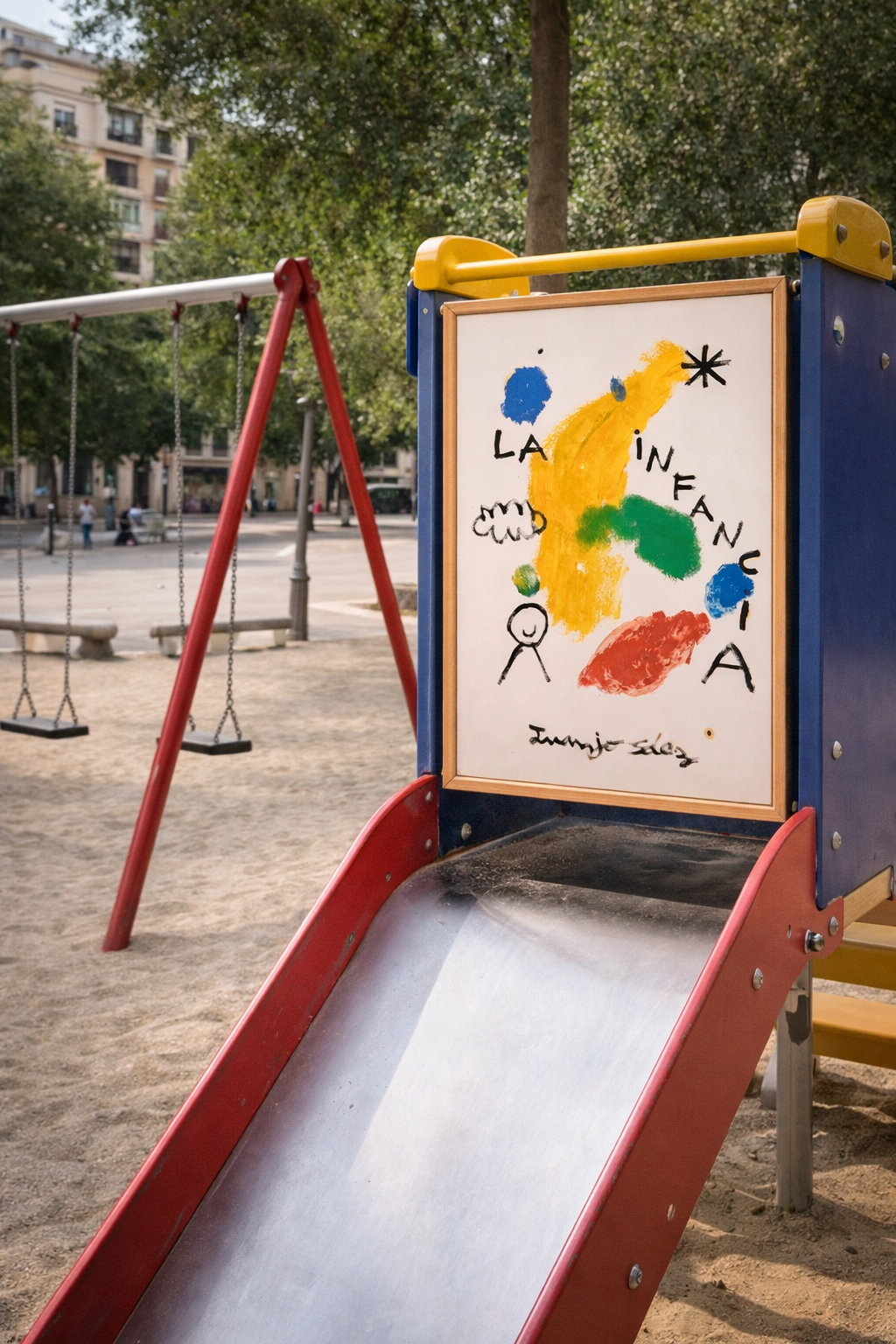 La infancia · Óleo sobre papel Fabriano · Juanjo Sáez