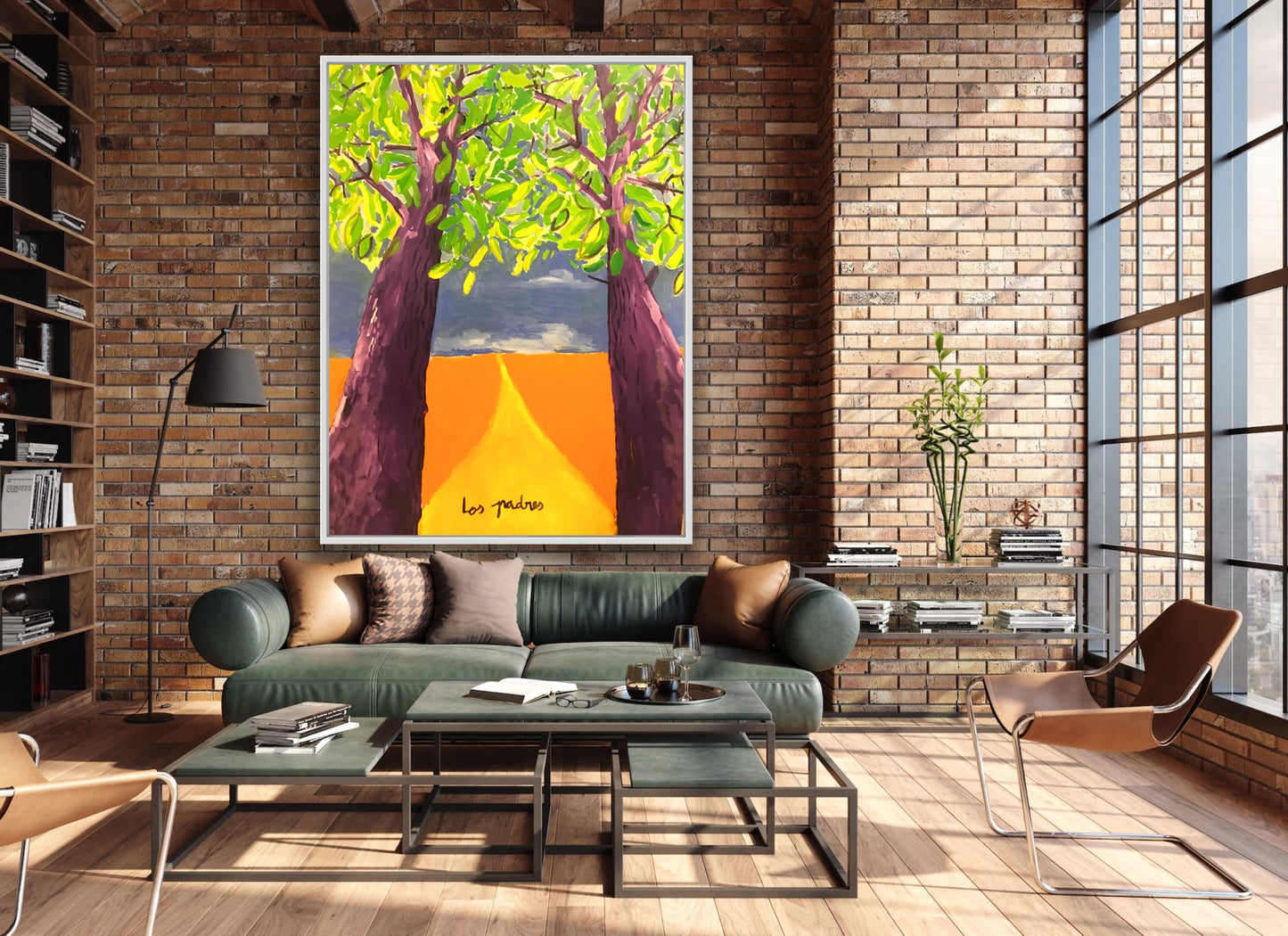 Los Padres – bastidor grueso visto desde el aro, pintura original Juanjo Sáez listo para colgar