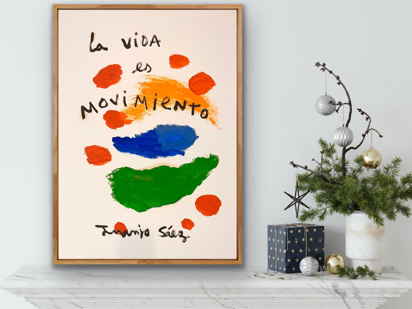 La Vida es Movimiento · Óleo sobre papel · Juanjo Sáez