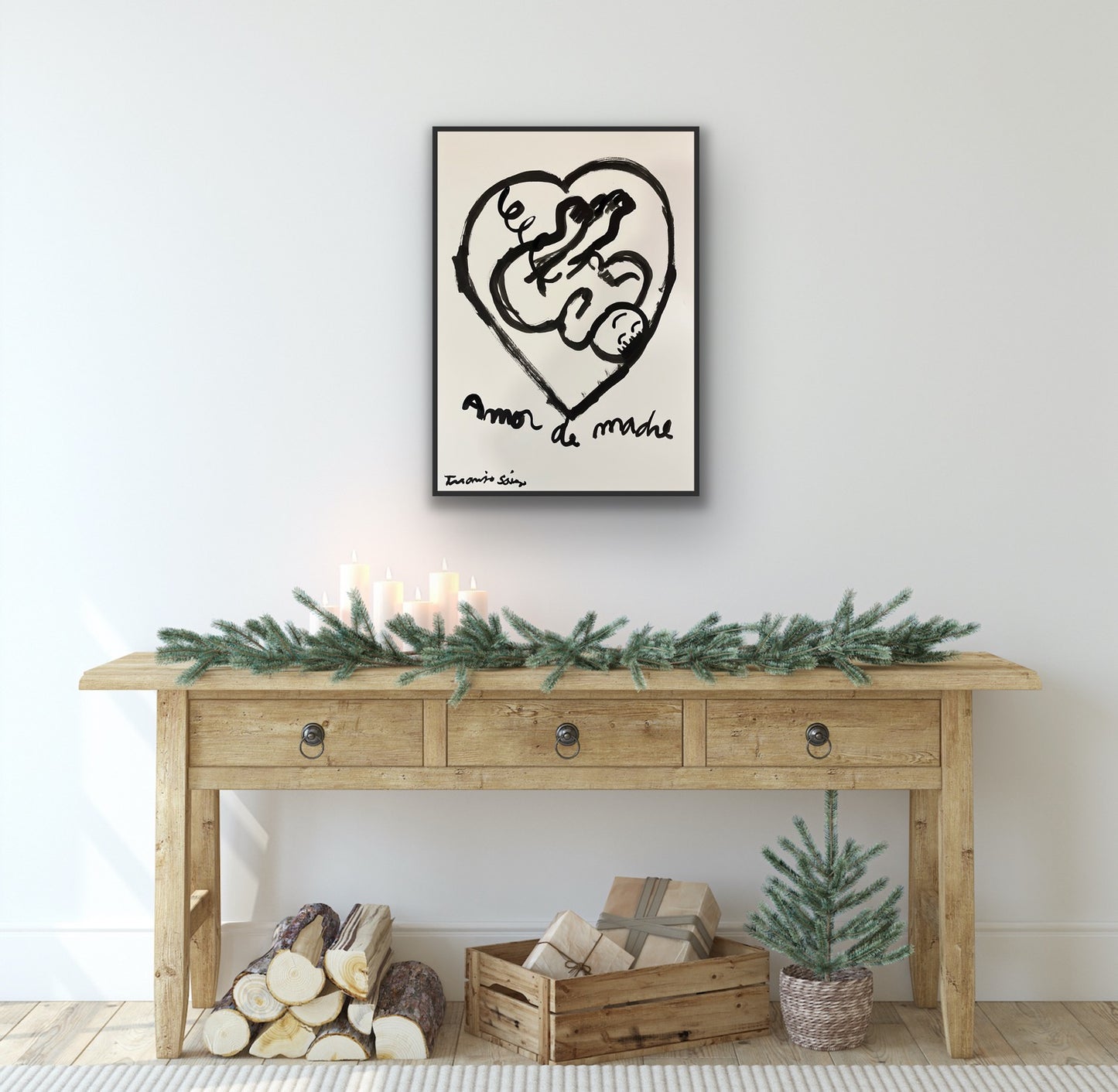 Amor de Madre · Tinta china sobre papel · Juanjo Sáez