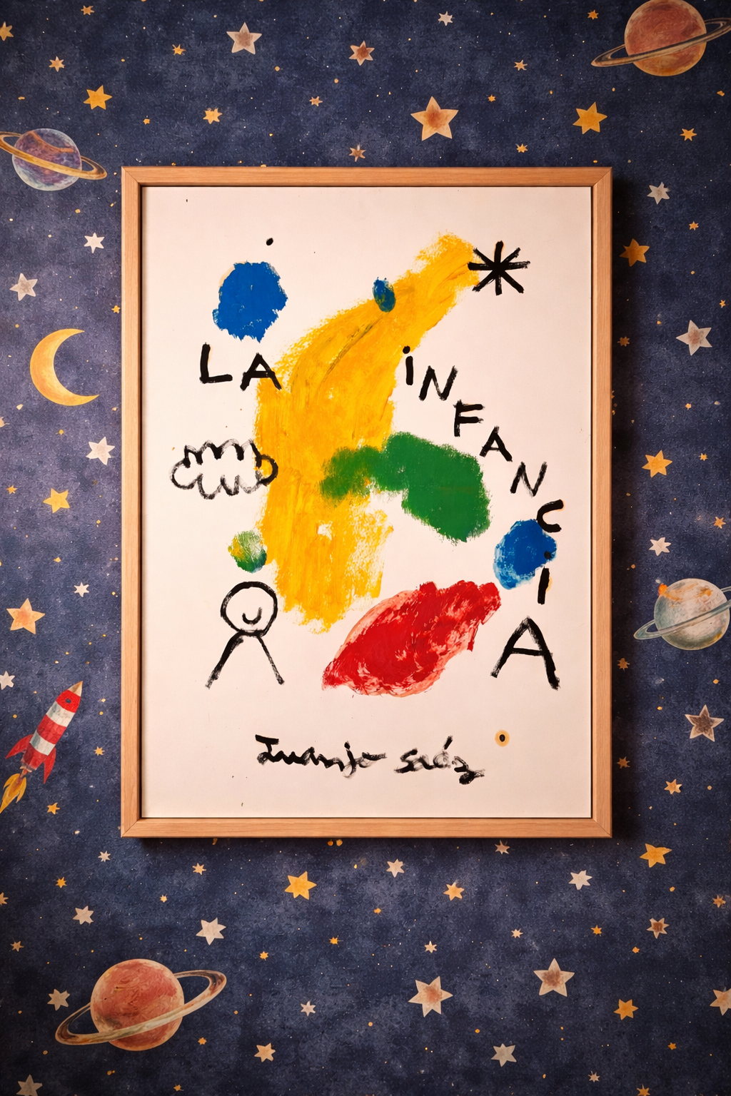 La infancia · Óleo sobre papel Fabriano · Juanjo Sáez