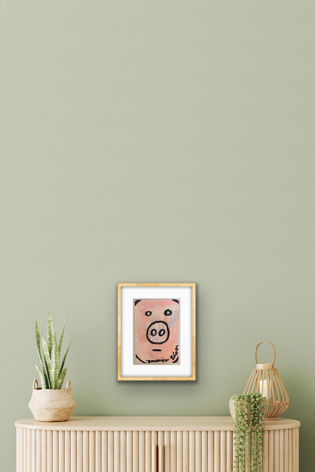 Cerdo · Mini óleo sobre papel de lienzo · Juanjo Sáez