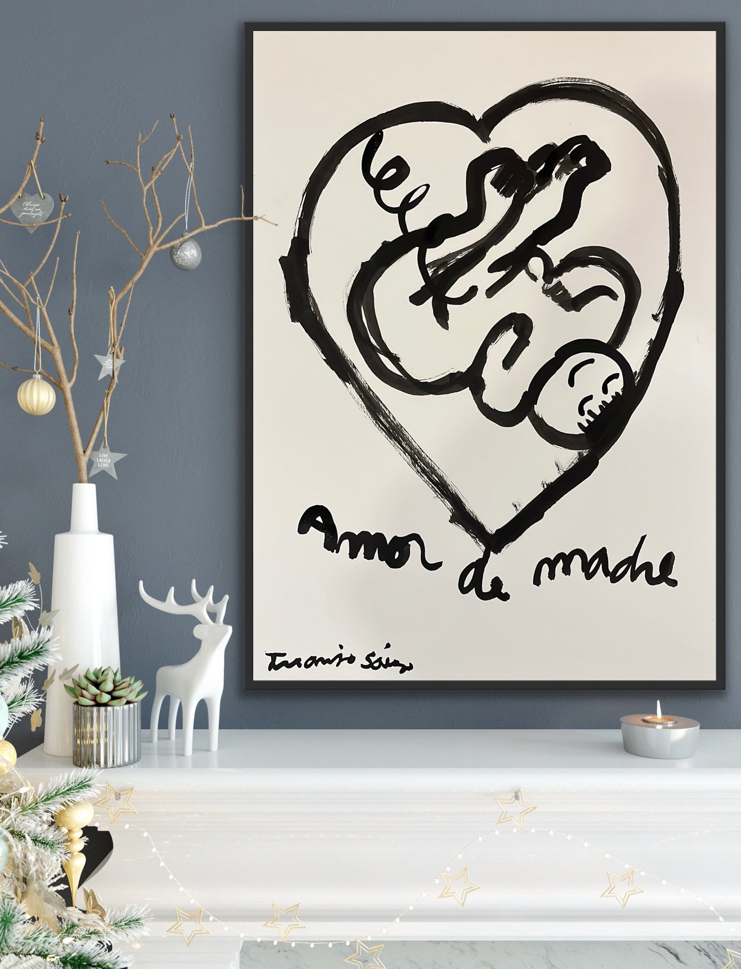 Amor de Madre · Tinta china sobre papel · Juanjo Sáez