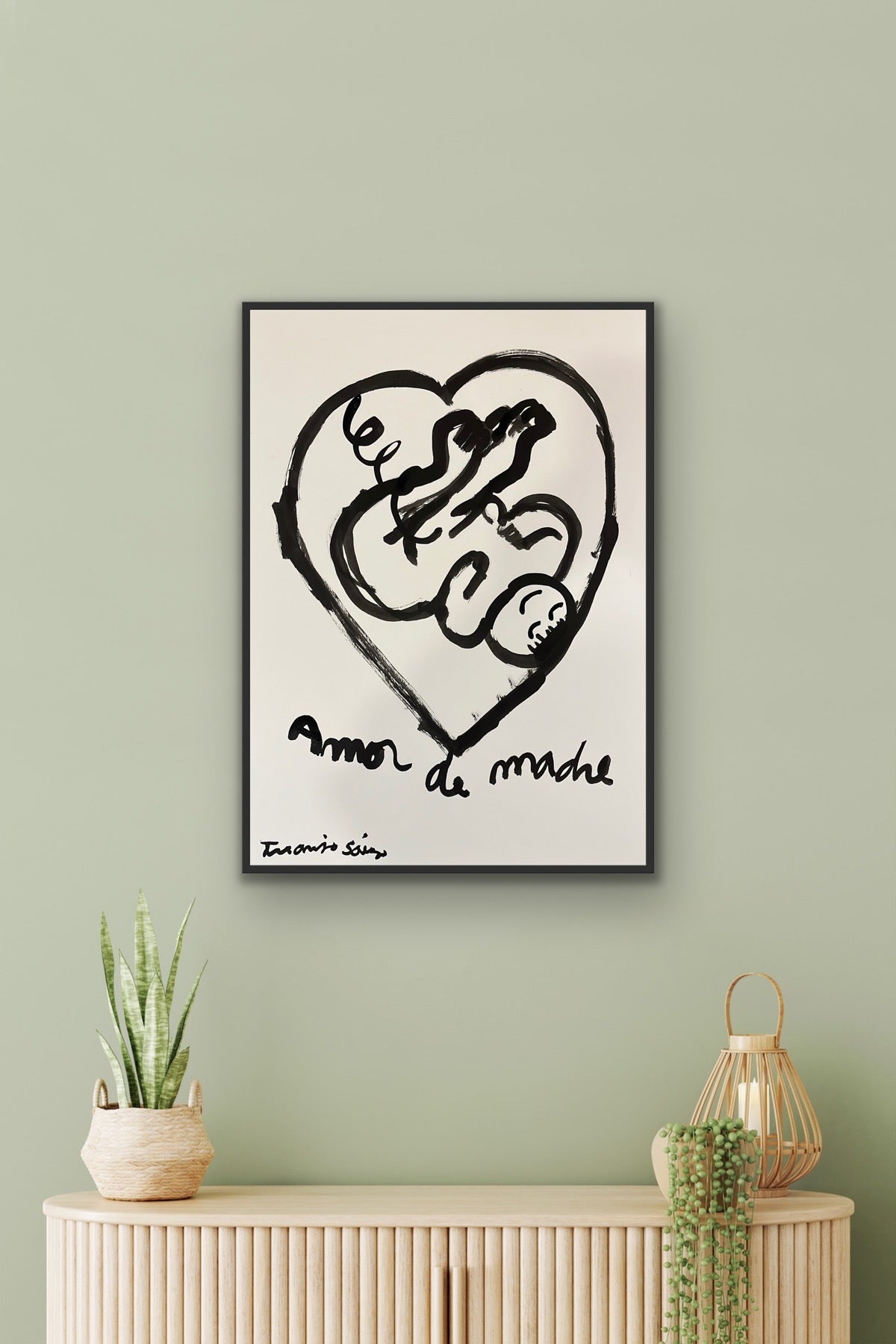 Amor de Madre · Tinta china sobre papel · Juanjo Sáez