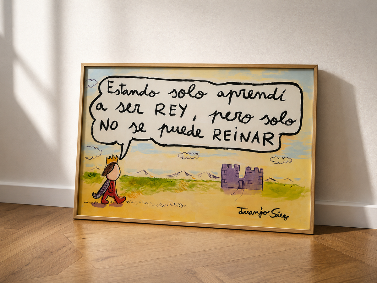 Solo no se puede reinar, óleo sobre tela, obra original de Juanjo Sáez – detalle de la obra