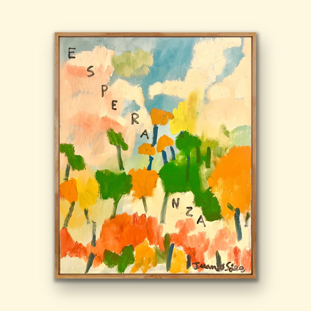 Esperanza, óleo sobre lienzo 100x81cm, pintura original de Juanjo Sáez – vista completa frontal