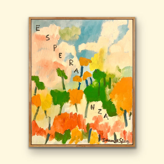 Esperanza, óleo sobre lienzo 100x81cm, pintura original de Juanjo Sáez – vista completa frontal
