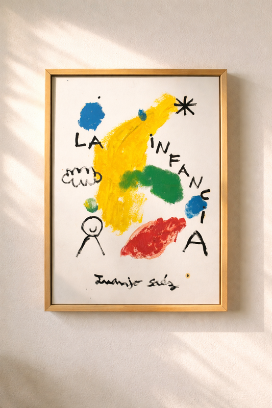 La infancia · Óleo sobre papel Fabriano · Juanjo Sáez