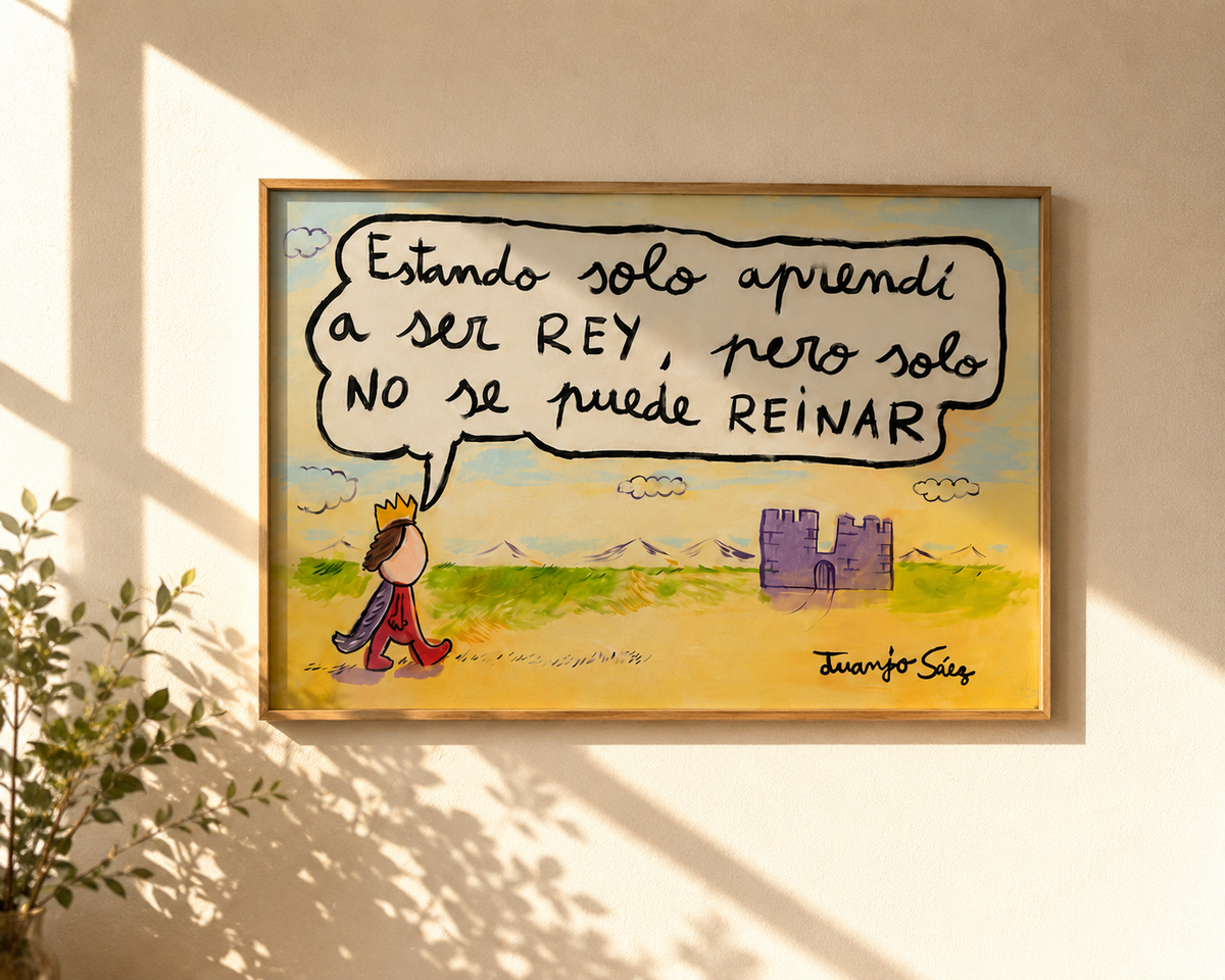 Solo no se puede reinar, óleo sobre tela, obra original de Juanjo Sáez – detalle de textura