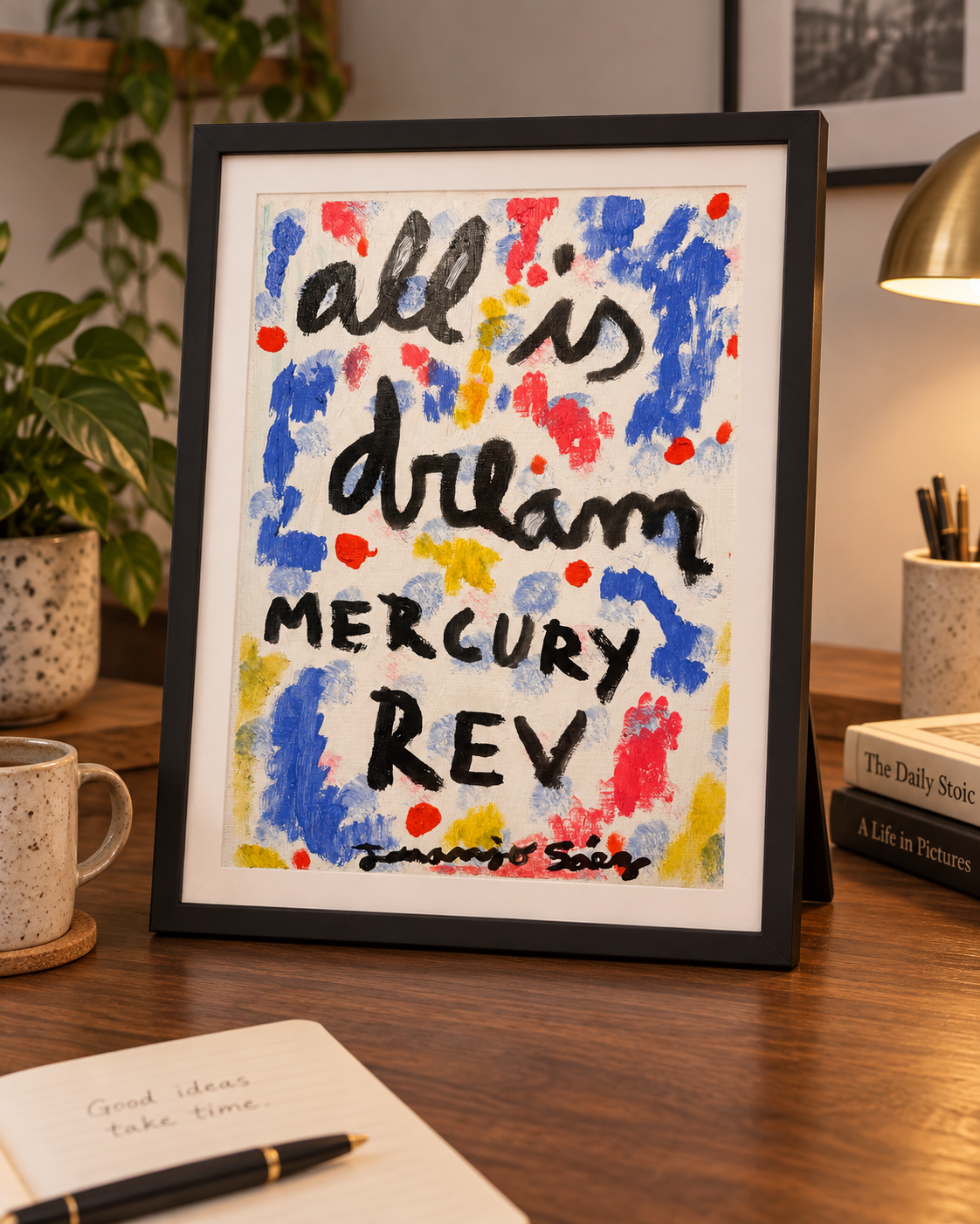 All is dream (homenaje a Mercury Rev) · Óleo sobre papel de lienzo · Juanjo Sáez