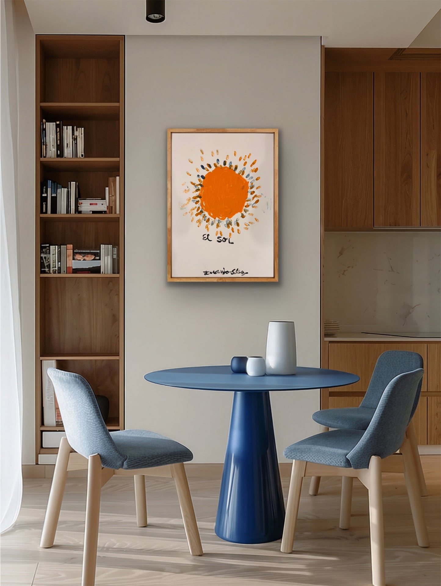 El Sol · Óleo sobre papel Fabriano · Juanjo Sáez