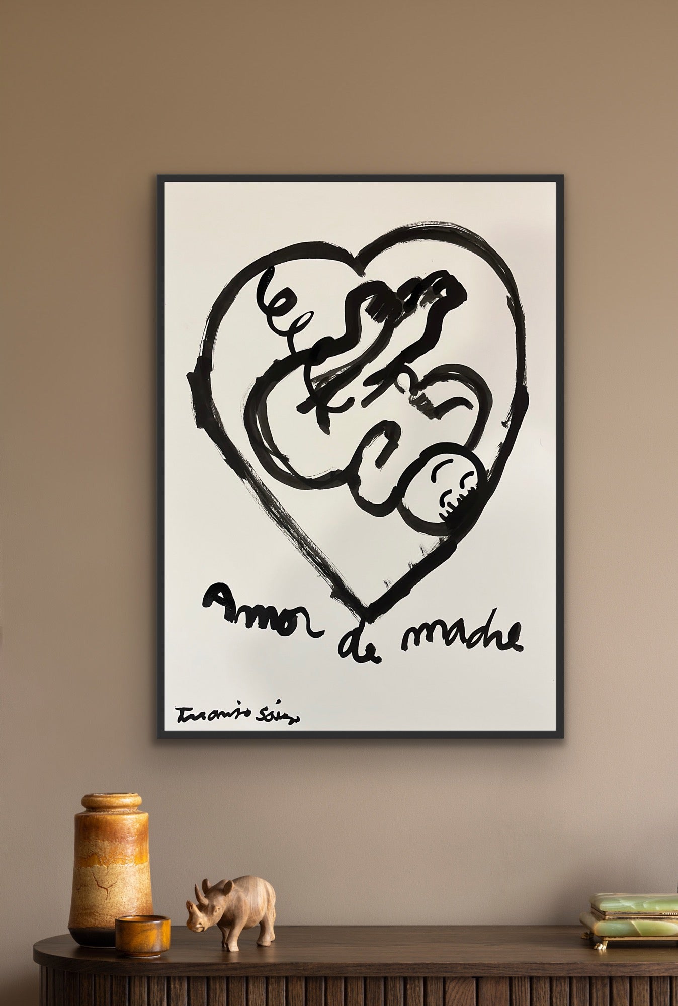 Amor de Madre · Tinta china sobre papel · Juanjo Sáez