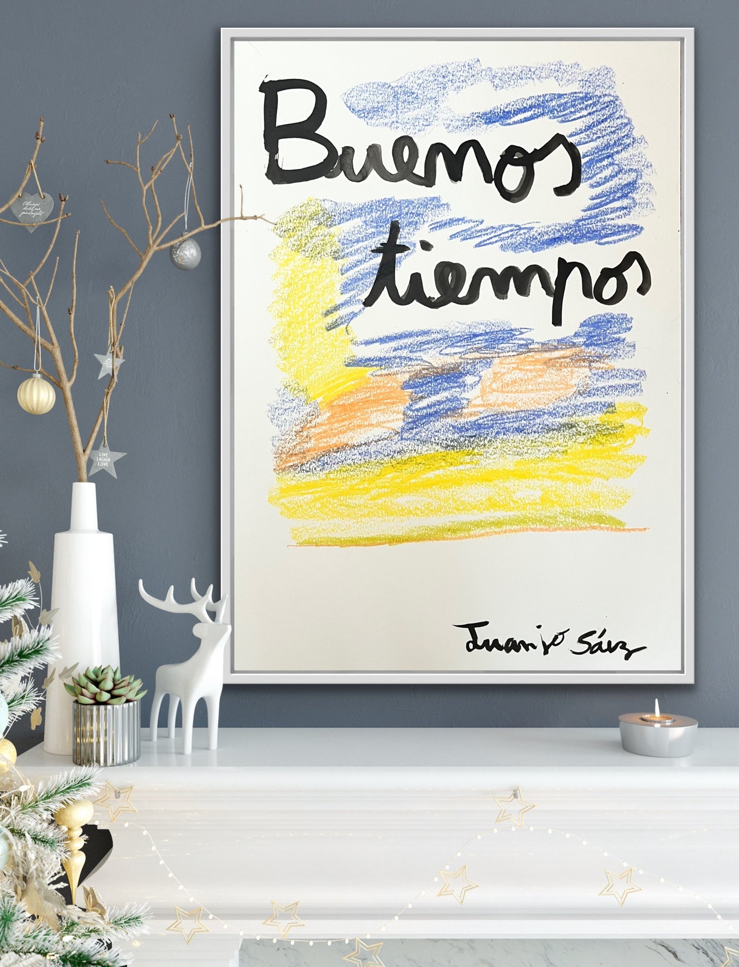 Buenos Tiempos · Tinta china y ceras sobre papel · Juanjo Sáez