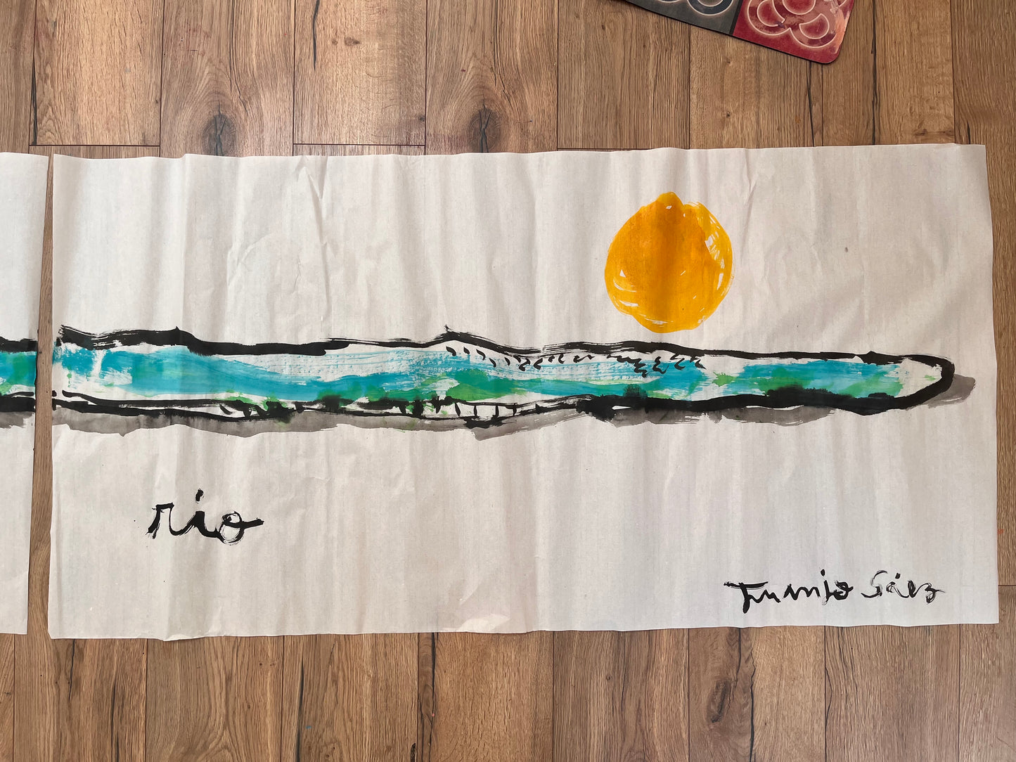 Serpiente río · Díptico · Tinta china y acrílico sobre papel Xuan · Juanjo Sáez