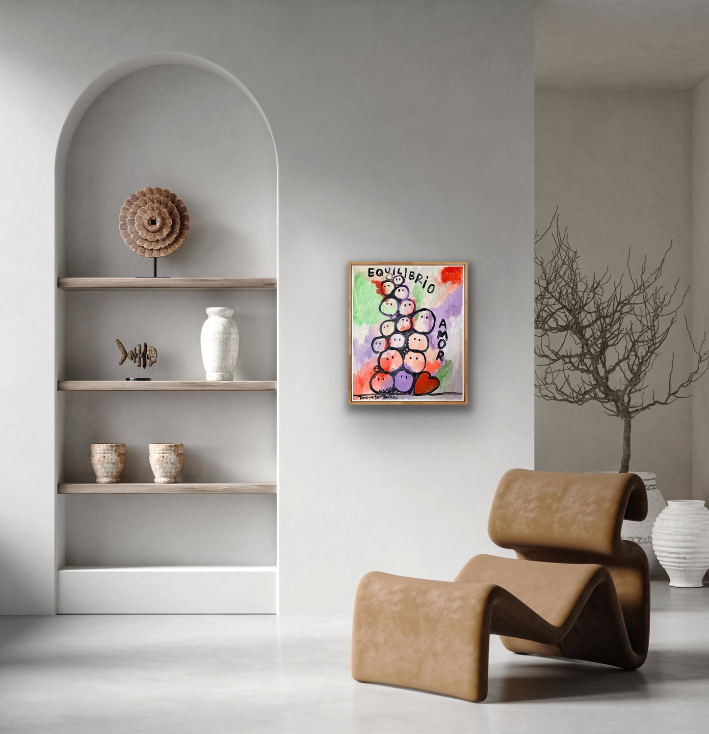 Equilibrio y amor · Óleo sobre papel de lienzo · Juanjo Sáez