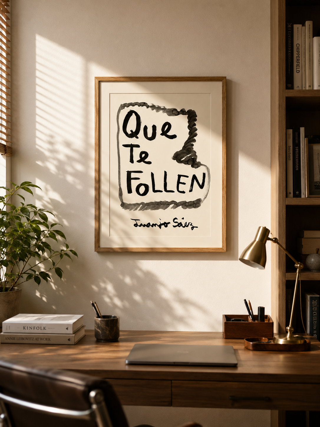 Que te follen · Tinta china sobre papel Fabriano · Juanjo Sáez