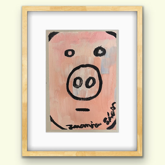 Cerdo · Mini óleo sobre papel de lienzo · Juanjo Sáez