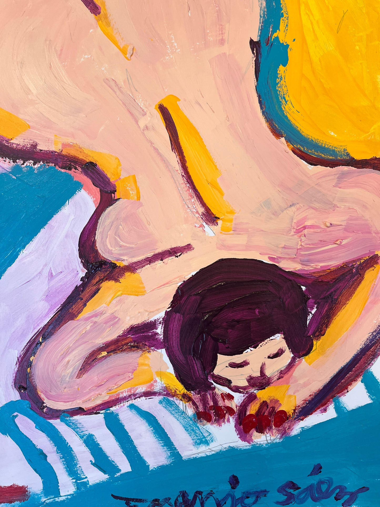 El verano al sol · Acrílico sobre papel Fabriano · Juanjo Sáez