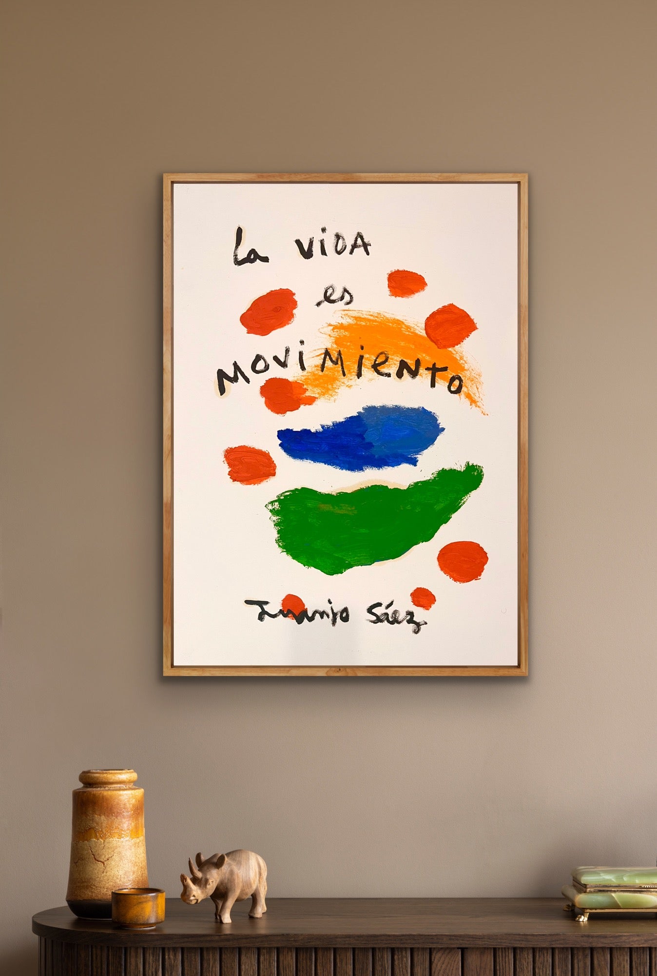 La Vida es Movimiento · Óleo sobre papel · Juanjo Sáez