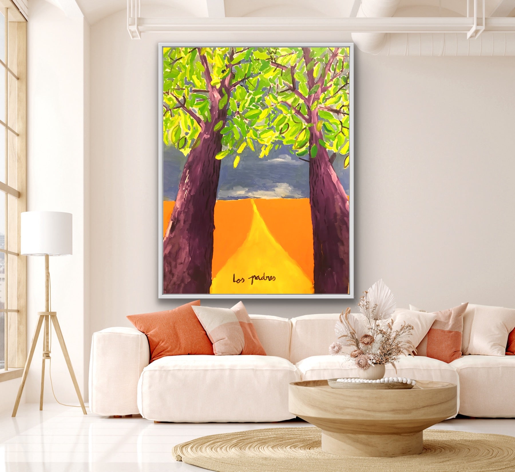 Los Padres – vista de conjunto de la pintura original sobre pared, Juanjo Sáez