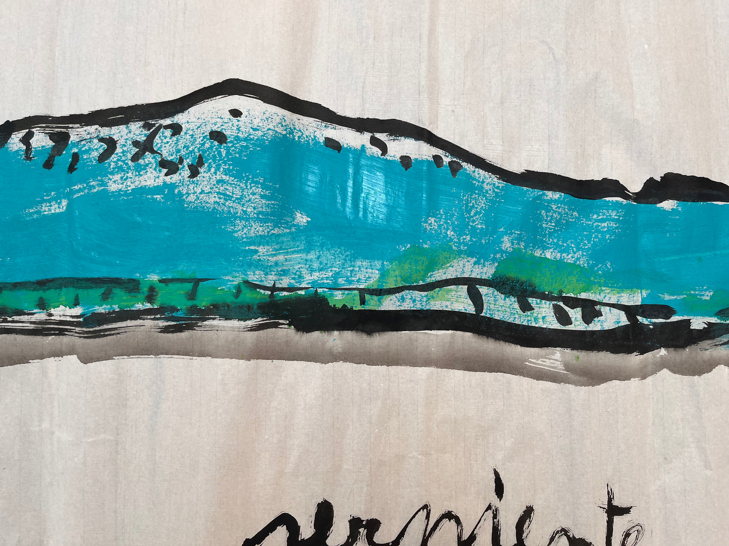 Serpiente río · Díptico · Tinta china y acrílico sobre papel Xuan · Juanjo Sáez
