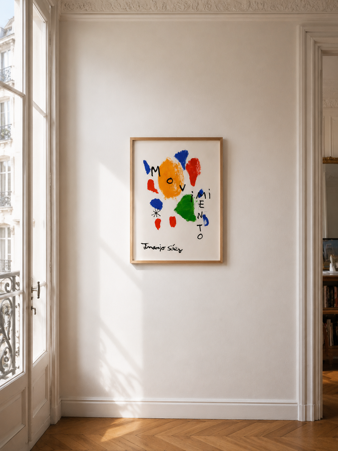 Movimiento, óleo sobre papel Fabriano, obra original de Juanjo Sáez – vista lateral