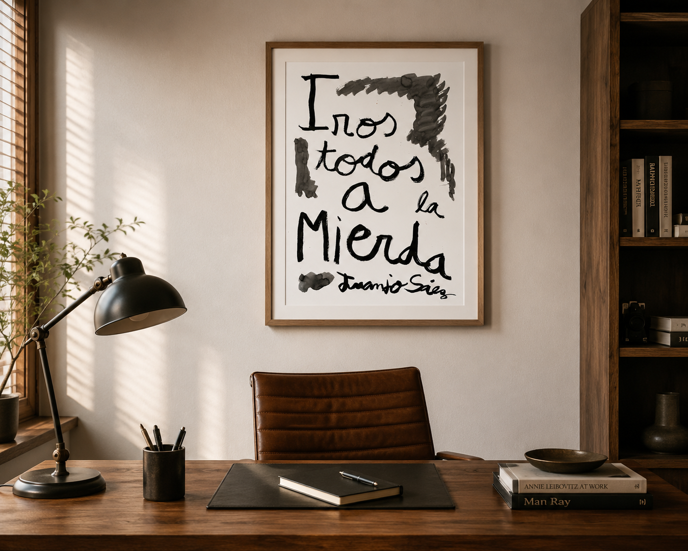 Iros todos a la mierda · Tinta china sobre papel Fabriano · Juanjo Sáez