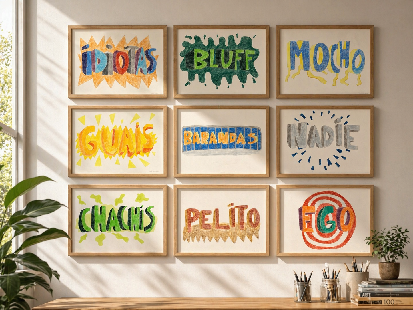 La modernidad · Lápices de colores sobre papel · Juanjo Sáez