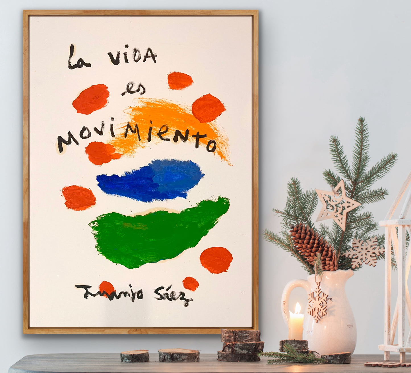 La Vida es Movimiento · Óleo sobre papel · Juanjo Sáez
