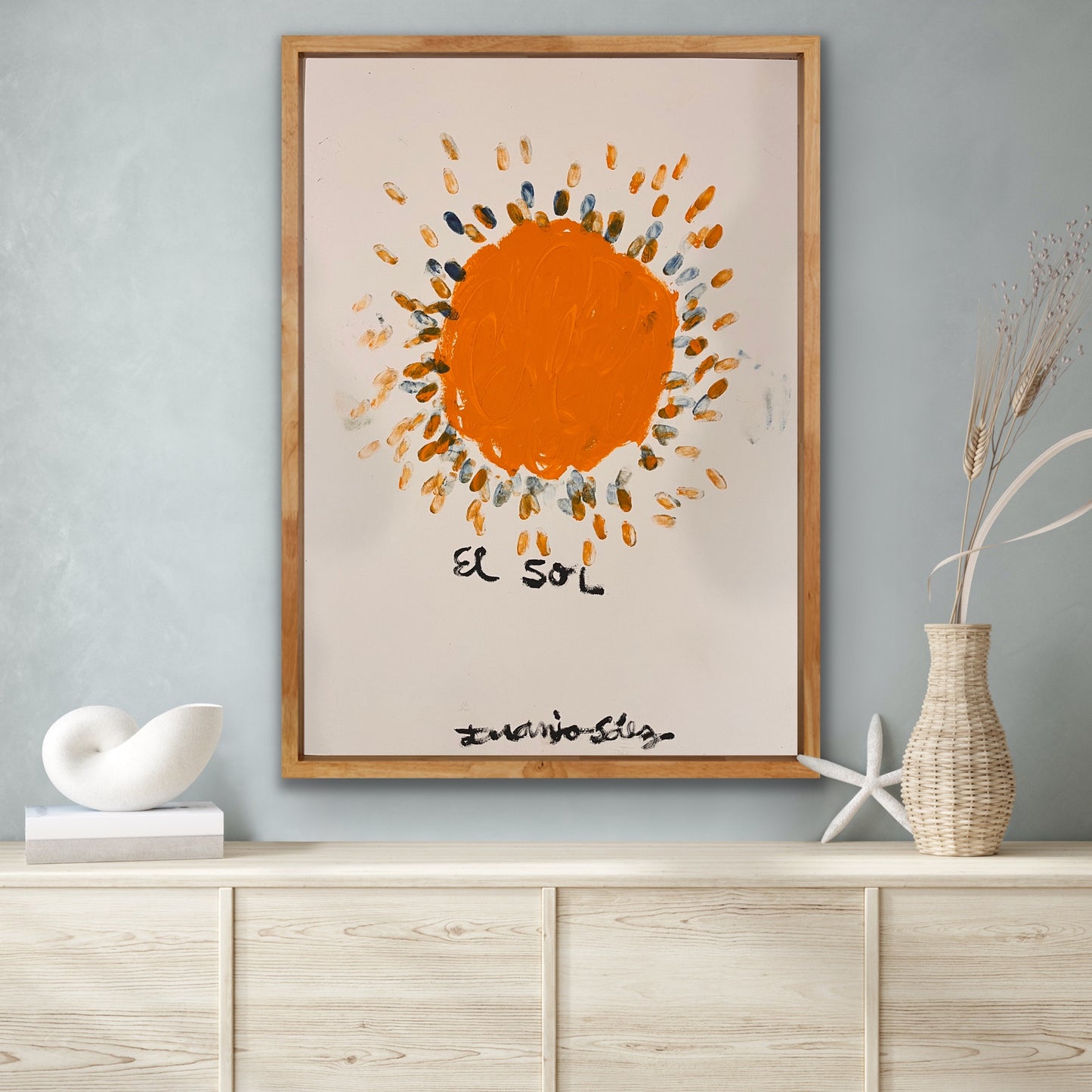 El Sol · Óleo sobre papel Fabriano · Juanjo Sáez
