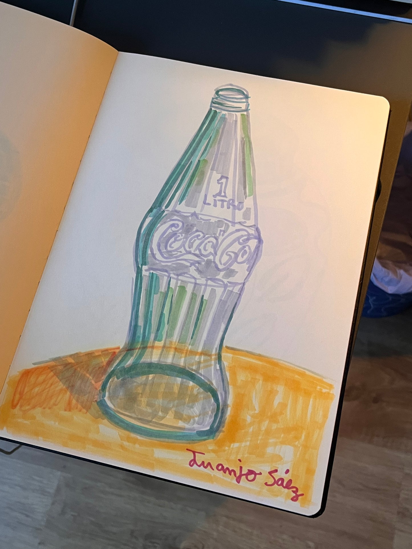 Botella de Coca-Cola · Rotuladores en Moleskine · Juanjo Sáez