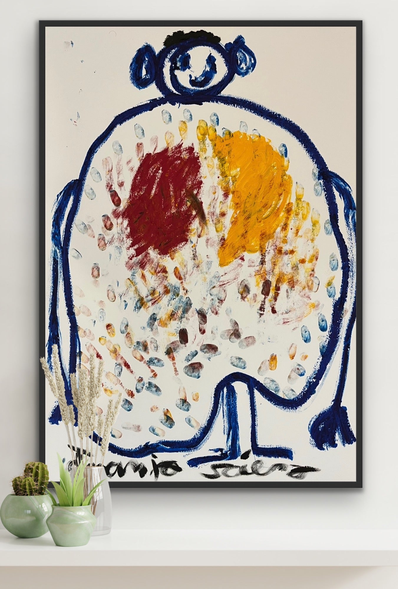 Prehistoria · Óleo sobre papel pintado con las manos · Juanjo Sáez