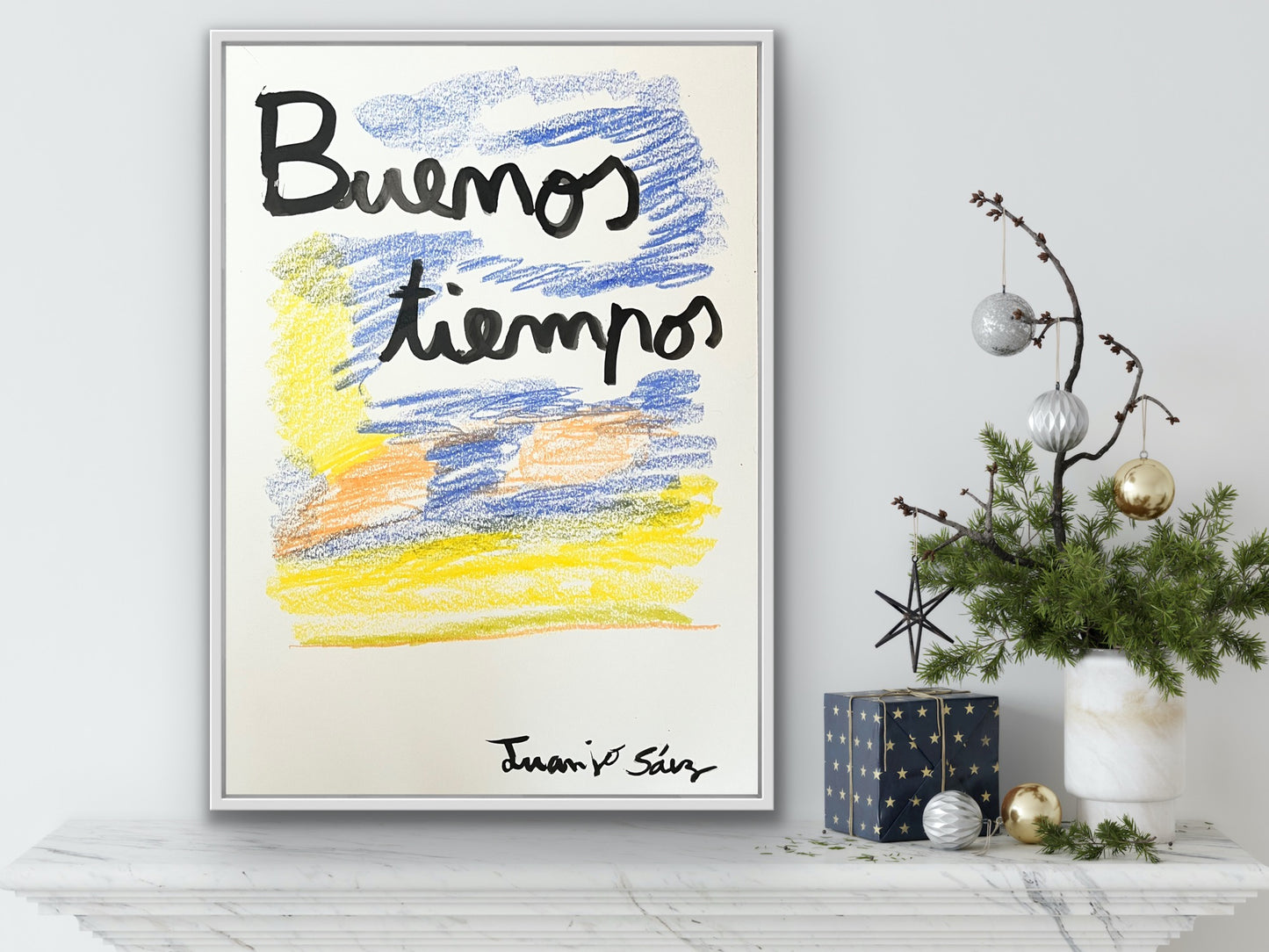 Buenos Tiempos · Tinta china y ceras sobre papel · Juanjo Sáez