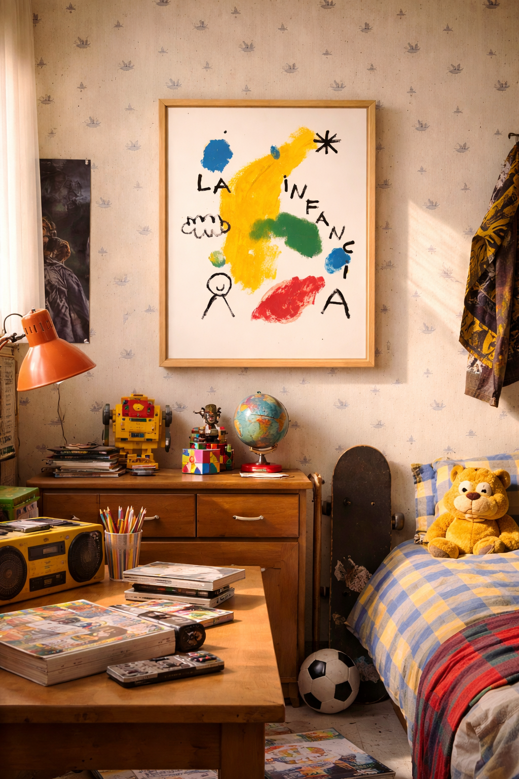 La infancia · Óleo sobre papel Fabriano · Juanjo Sáez