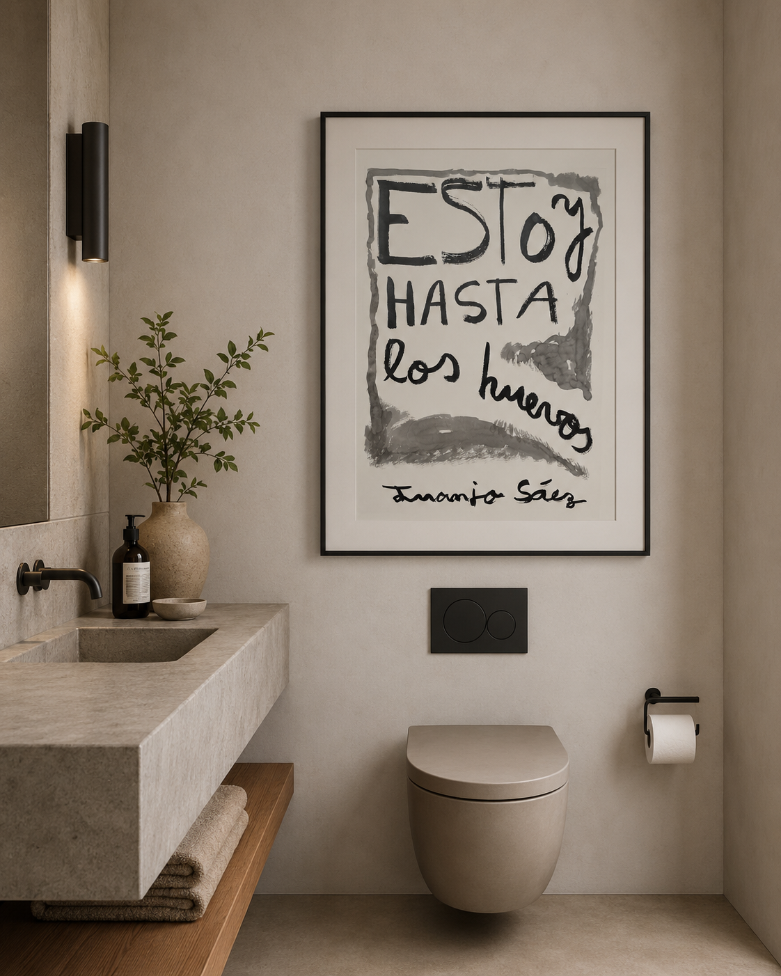 Estoy hasta los huevos, tinta china sobre papel Fabriano, obra original de Juanjo Sáez – detalle de textura