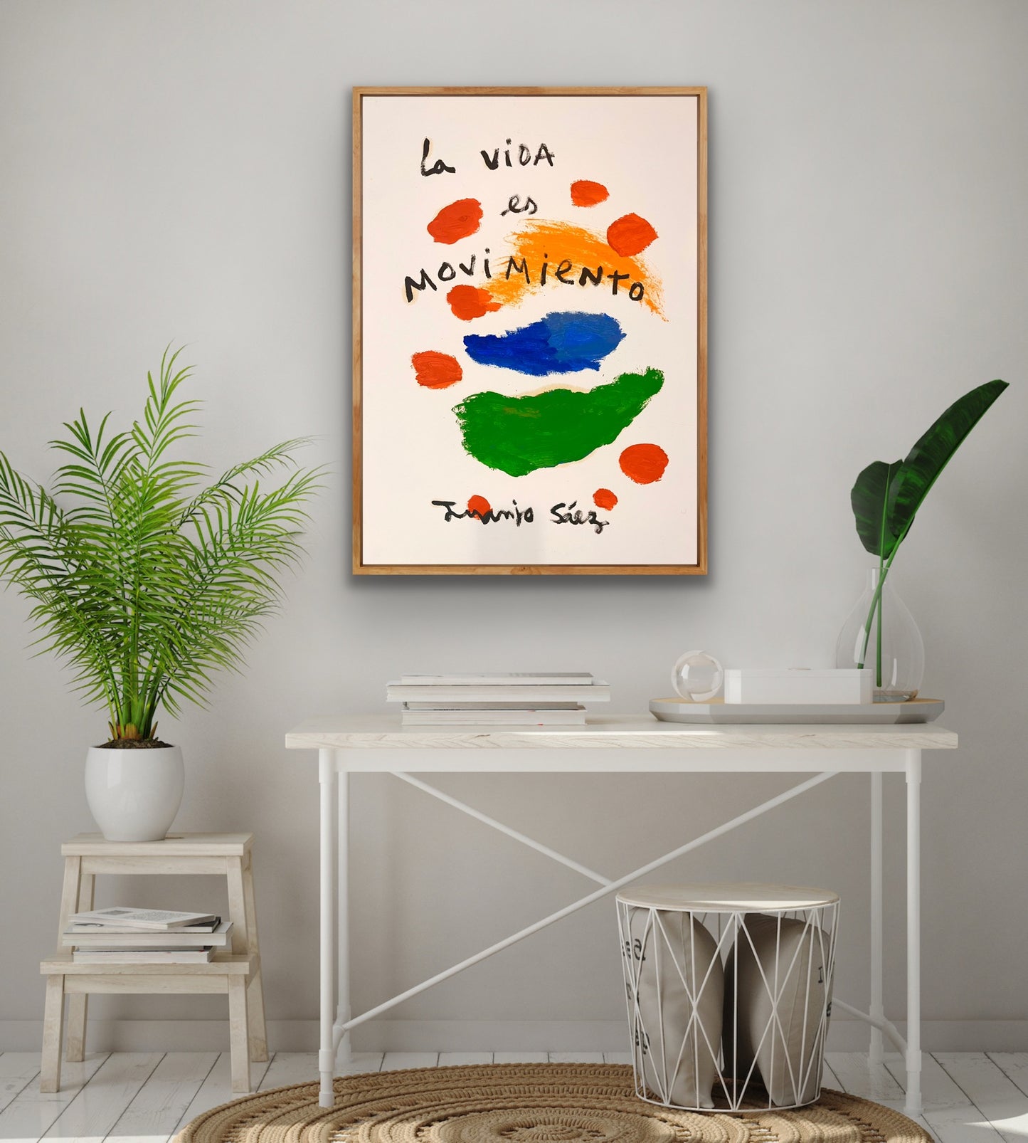 La Vida es Movimiento · Óleo sobre papel · Juanjo Sáez