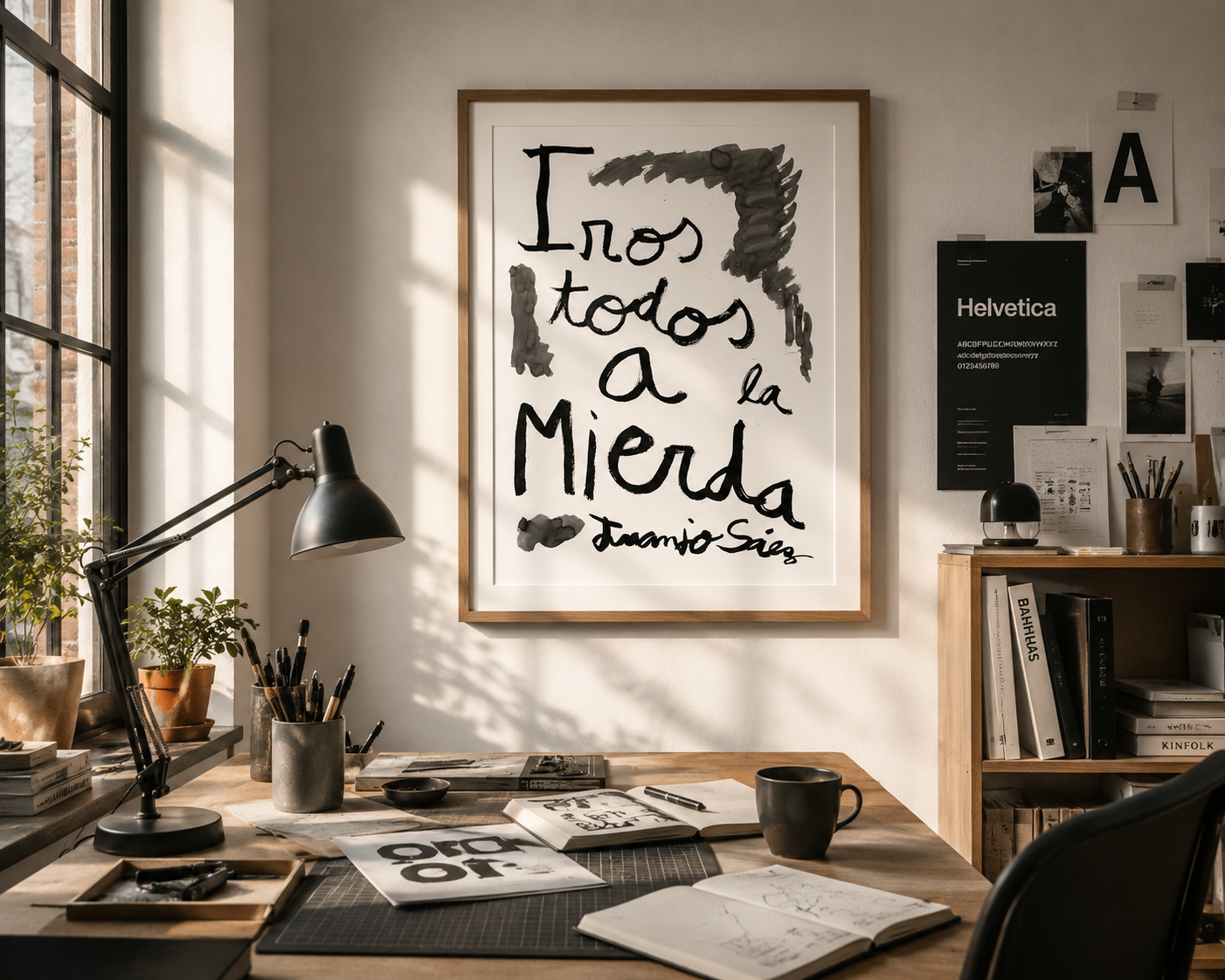 Iros todos a la mierda · Tinta china sobre papel Fabriano · Juanjo Sáez