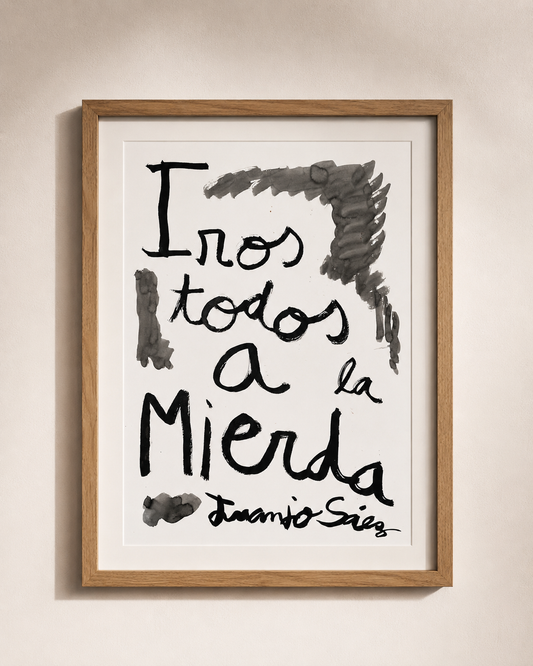 Iros todos a la mierda · Tinta china sobre papel Fabriano · Juanjo Sáez