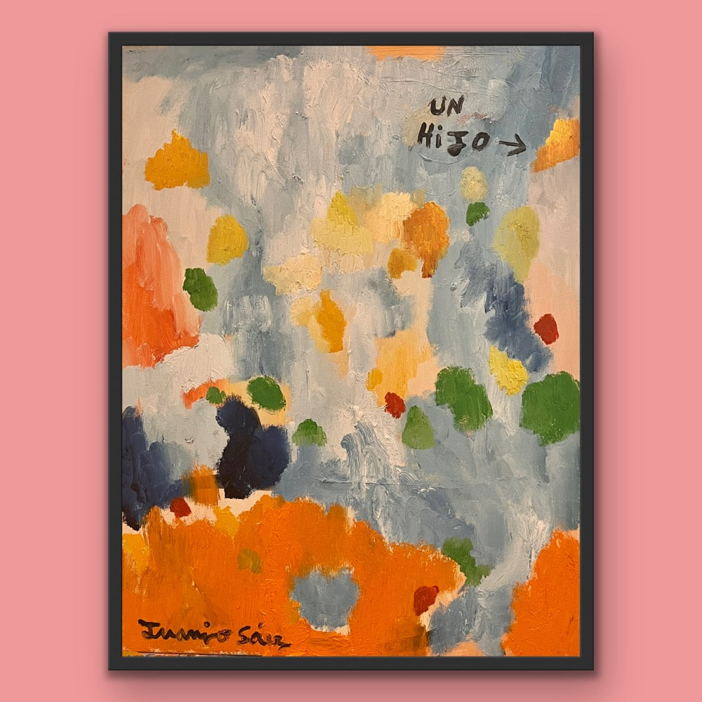 Un Hijo, óleo sobre lienzo, pintura original de Juanjo Sáez – obra completa sobre fondo neutro