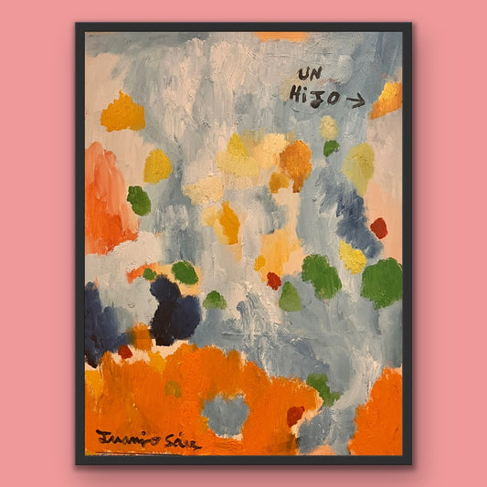Un Hijo, óleo sobre lienzo, pintura original de Juanjo Sáez – obra completa sobre fondo neutro