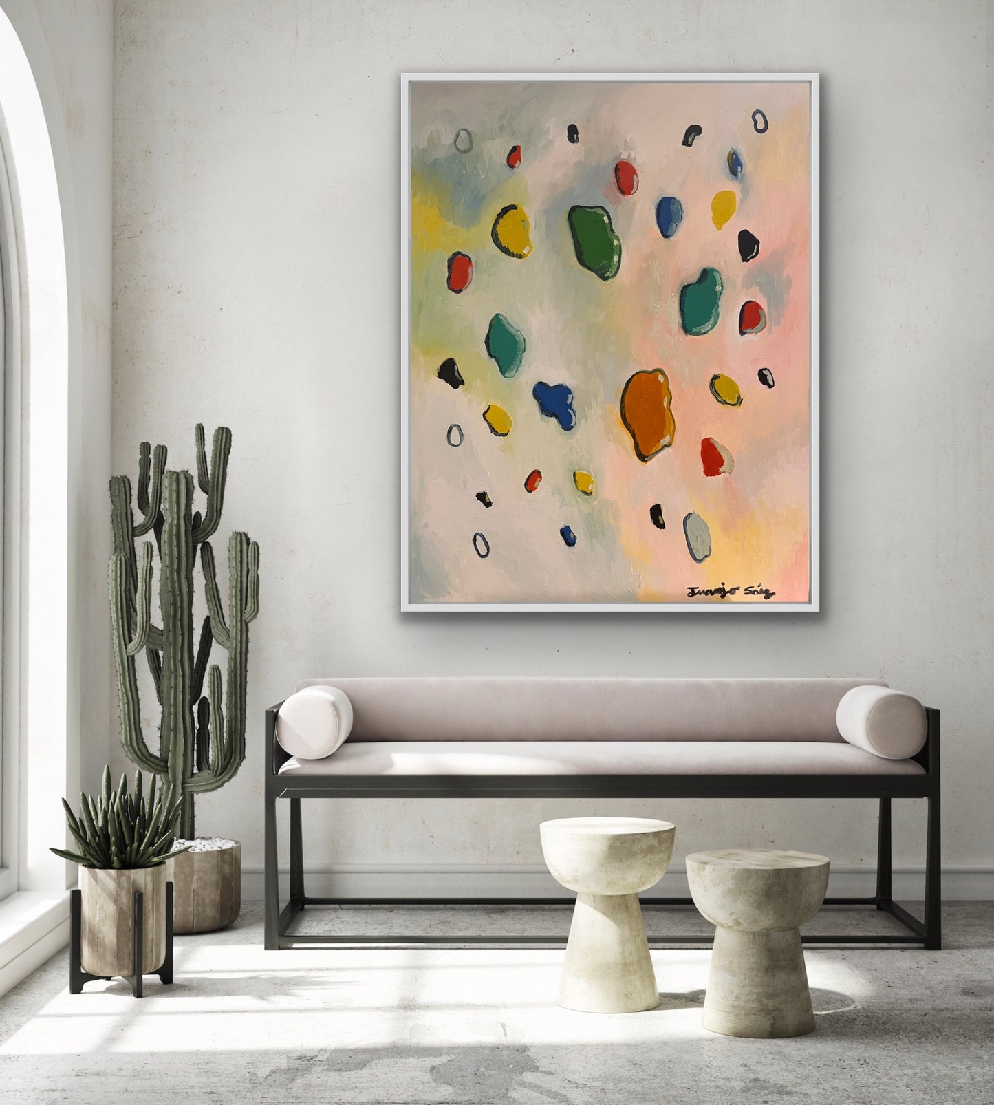 Cristales de colores · Óleo sobre bastidor · Juanjo Sáez