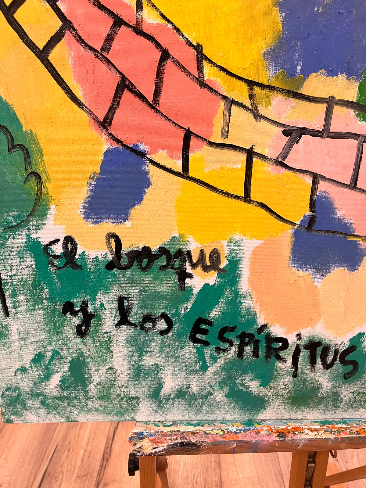 El bosque y los espíritus · Óleo sobre tela · Juanjo Sáez