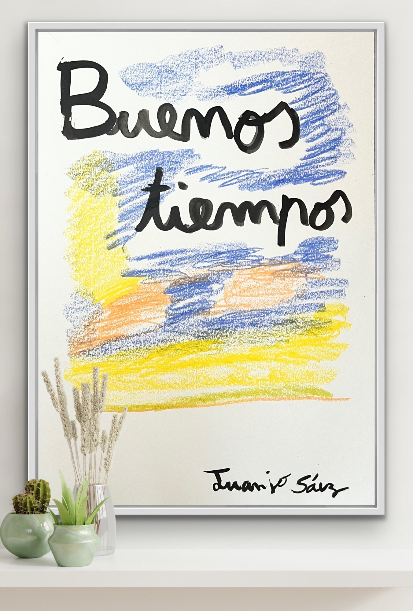 Buenos Tiempos · Tinta china y ceras sobre papel · Juanjo Sáez
