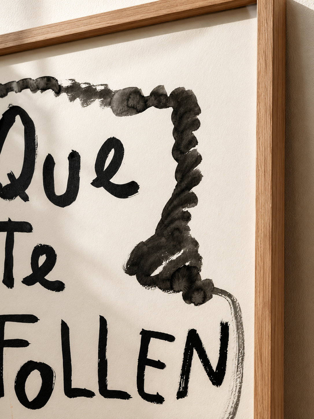 Que te follen · Tinta china sobre papel Fabriano · Juanjo Sáez