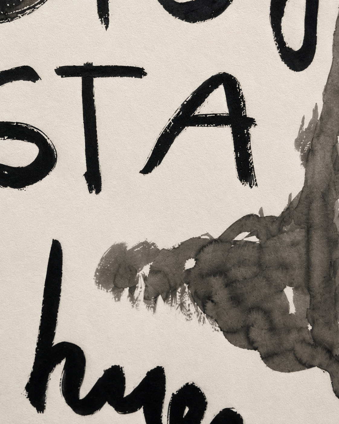 Estoy hasta los huevos, tinta china sobre papel Fabriano, obra original de Juanjo Sáez – detalle de la firma