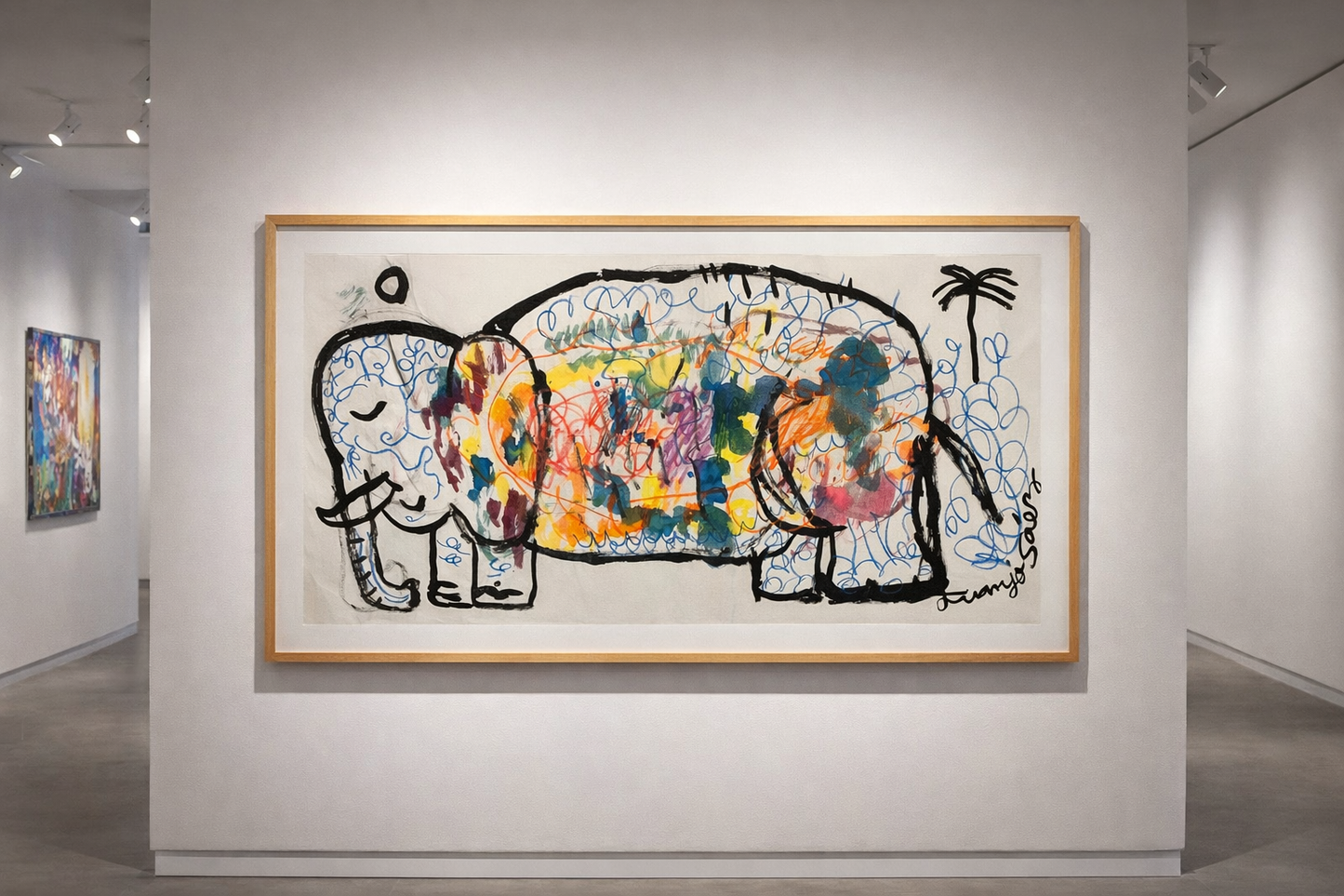 La familia · Ceras, anilinas y tinta china sobre papel Xuan · Juanjo Sáez